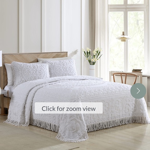 Chenille Bedspread - Ivory Queensize new - Picture 7 of 11